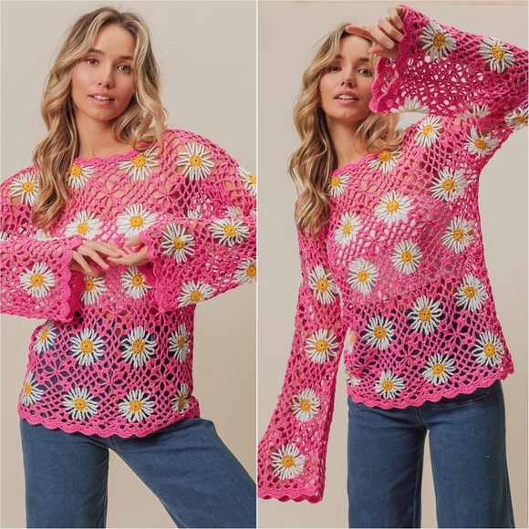 Harmony In Nature Tops - Petal Crochet Cover-Up